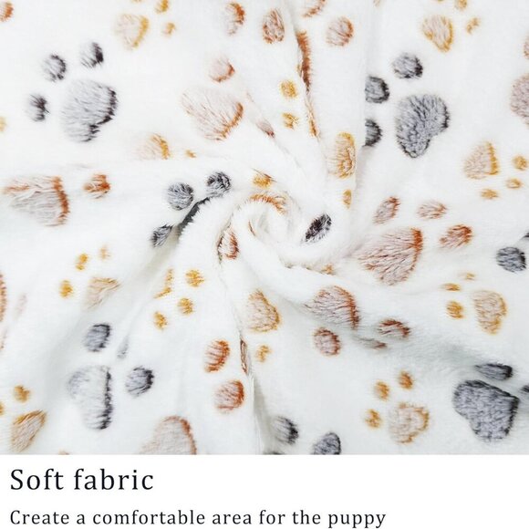 1 Pack 3 Blankets Super Soft Fluffy Premium Fleece Pet Blanket Flannel Paw Print - Picture 8 of 8